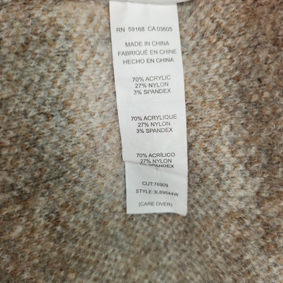 Karen Kane Leopard Print Button Front Cardigan Sweater Gray Beige OX - Picture 9 of 9